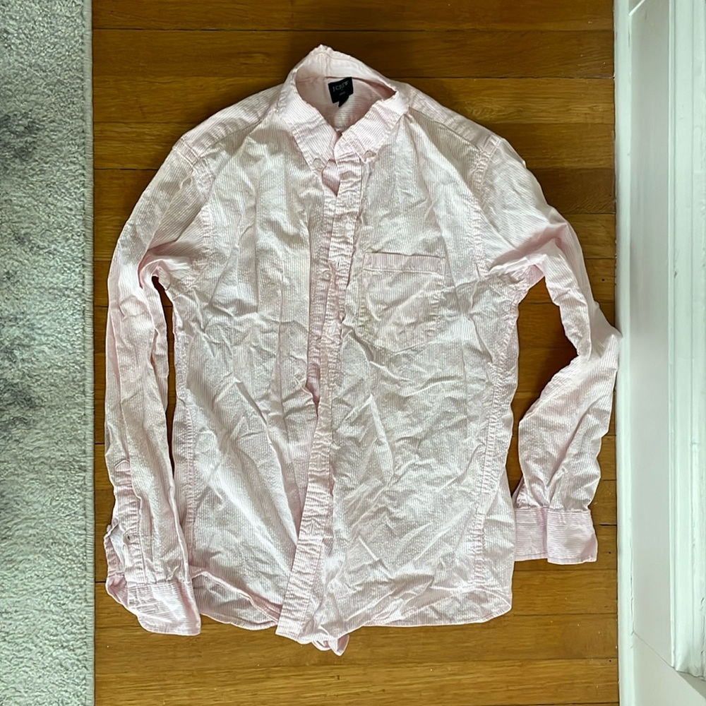 J. Crew Classic Stretch Sewn for Secret Wash Shirting Button-Down Size Large